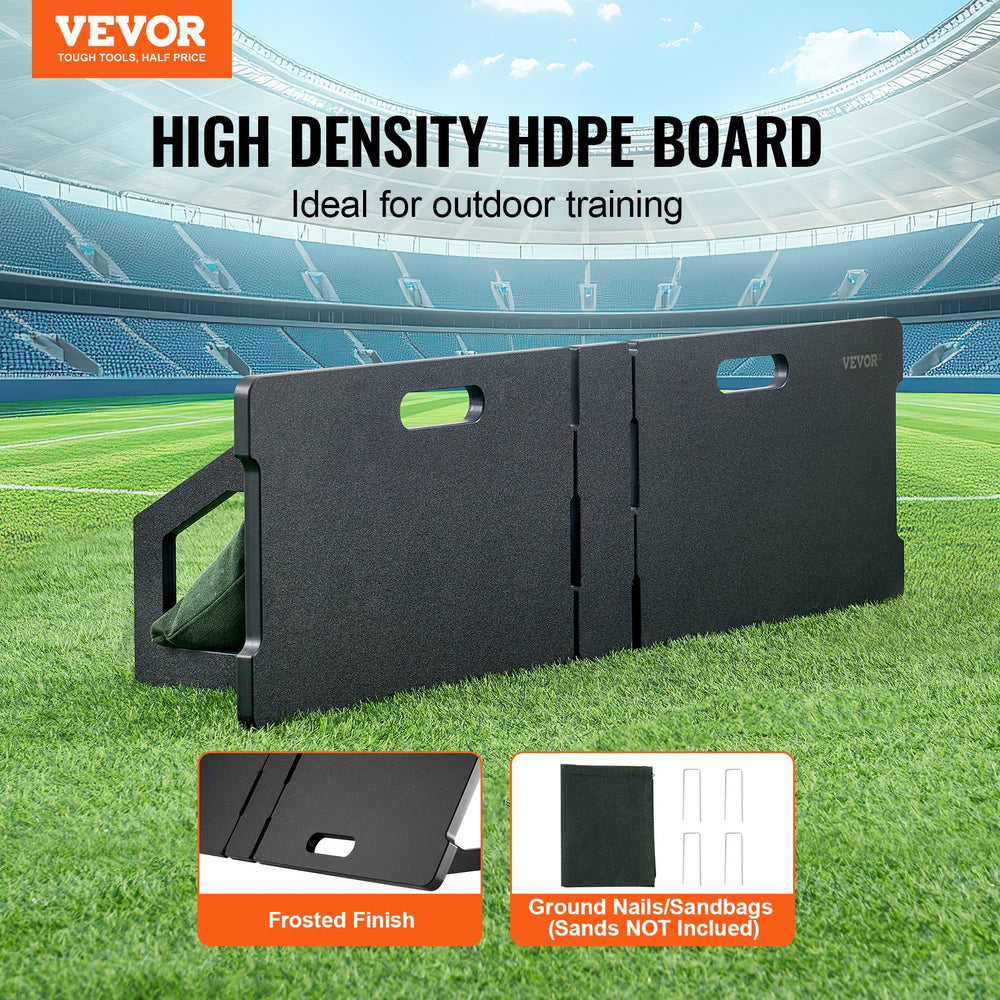 VEVOR Soccer Rebounder Board, 45"X13" Portable Soccer Wall with 2 Angles Rebound, Foldable HDPE Kickback Rebound Board, Soccer Training Equipment for Kids and Adults, Passing & Shooting Practice
