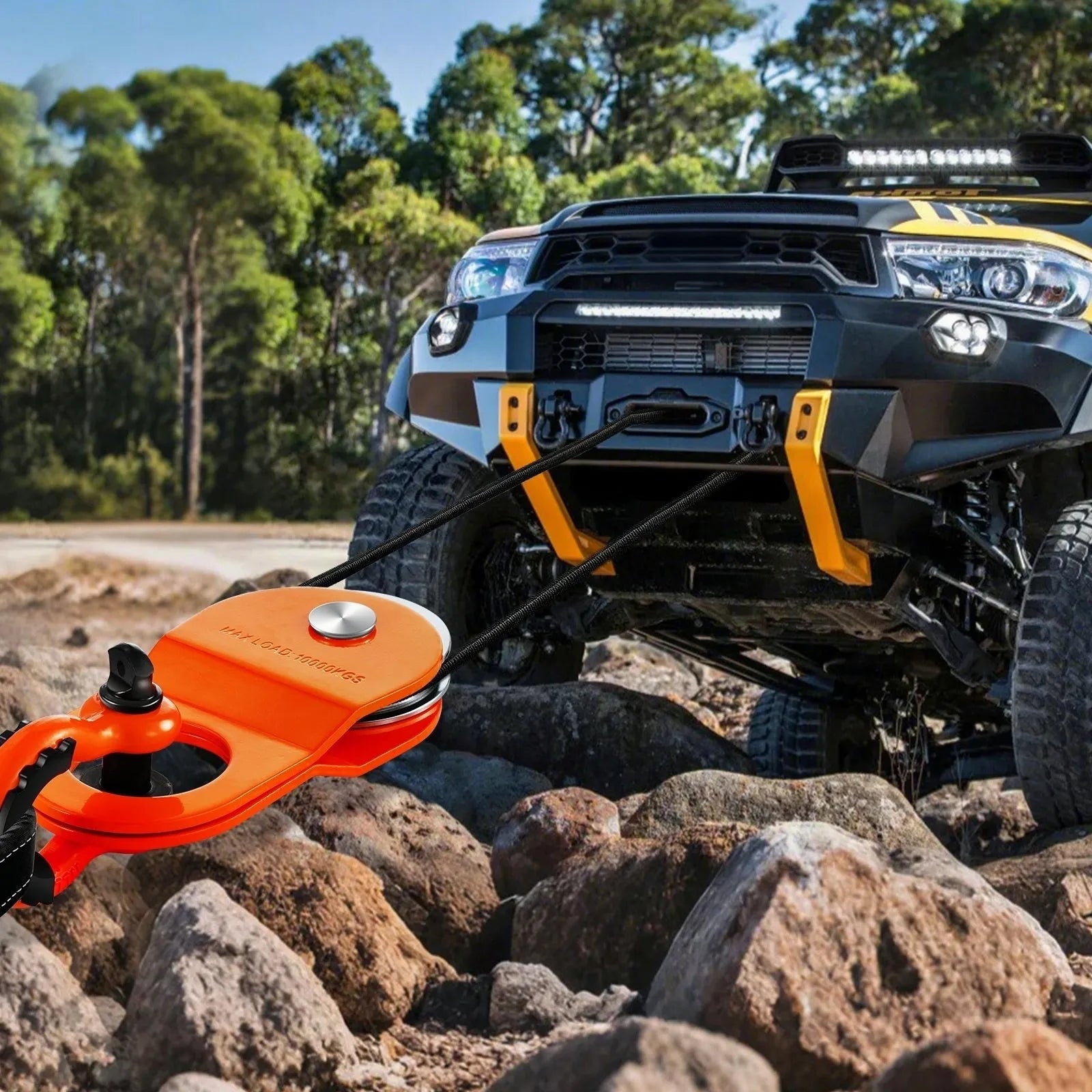 VEVOR 30 T Snatch Block for Winch Recovery, 66,000 lbs Break Strength Pulley System with 0.4" - 0.55" Rope, Heavy Duty Offroad Recovery Accessory for Towing & Recovery on Truck, Tractor, ATV & UTV
