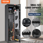 VEVOR 5 Rifles Gun Safe, Rifle Safe with Fingerprint & Digital Lock, Gun Storage Cabinet with Built-in Storage Locker, Removable Storage Shelf for Home Long Gun and Pistols