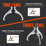 VEVOR Gear Puller Set, 76.2 mm 101.6 mm 152.4 mm 203.2 mm Puller Kit, 3 Jaw Gear Bearing Flywheel Pulley Removal Tool, 2 or 3 Reversible Jaws Wheel Puller, Vertically and Horizontally, External and Internal, 4-Piece