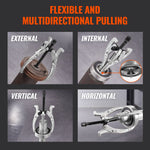 VEVOR Gear Puller Set, 76.2 mm 101.6 mm 152.4 mm 203.2 mm Puller Kit, 3 Jaw Gear Bearing Flywheel Pulley Removal Tool, 2 or 3 Reversible Jaws Wheel Puller, Vertically and Horizontally, External and Internal, 4-Piece