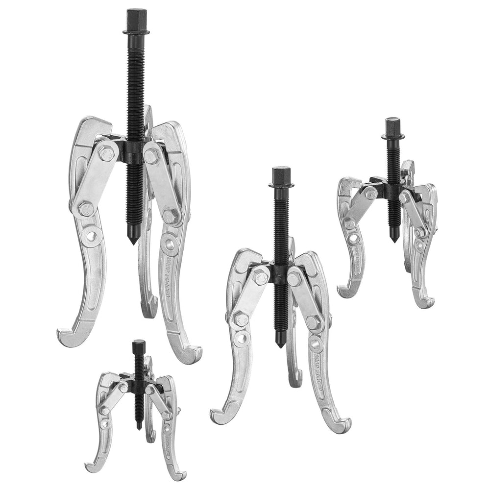 VEVOR Gear Puller Set, 76.2 mm 101.6 mm 152.4 mm 203.2 mm Puller Kit, 3 Jaw Gear Bearing Flywheel Pulley Removal Tool, 2 or 3 Reversible Jaws Wheel Puller, Vertically and Horizontally, External and Internal, 4-Piece