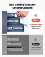 VEVOR End Mill Dispenser Cabinet, Three-Drawer End Mill Organizer Cabinet for 1/8" to 1", Steel End Mill Dispenser Organizer Cabinet with Labels, 29-Compartment Stackable for End Mill Storage
