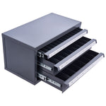 VEVOR End Mill Dispenser Cabinet, Three-Drawer End Mill Organizer Cabinet for 1/8" to 1", Steel End Mill Dispenser Organizer Cabinet with Labels, 29-Compartment Stackable for End Mill Storage