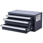 VEVOR End Mill Dispenser Cabinet, Three-Drawer End Mill Organizer Cabinet for 1/8" to 1", Steel End Mill Dispenser Organizer Cabinet with Labels, 29-Compartment Stackable for End Mill Storage