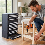 VEVOR Drill Bit Dispenser Cabinet, 3 Pieces Three-Drawer for Letter Sizes A to Z, Five-Drawer Drill Bit Organizer for Wire Gauge Sizes #1 to #60, Stackable for Drill Bit Storage