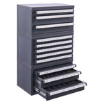 VEVOR Drill Bit Dispenser Cabinet, 3 Pieces Three-Drawer for Letter Sizes A to Z, Five-Drawer Drill Bit Organizer for Wire Gauge Sizes #1 to #60, Stackable for Drill Bit Storage