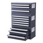 VEVOR Drill Bit Dispenser Cabinet, 3 Pieces Three-Drawer for Letter Sizes A to Z, Five-Drawer Drill Bit Organizer for Wire Gauge Sizes #1 to #60, Stackable for Drill Bit Storage
