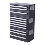 VEVOR Drill Bit Dispenser Cabinet, 3 Pieces Three-Drawer for Letter Sizes A to Z, Five-Drawer Drill Bit Organizer for Wire Gauge Sizes #1 to #60, Stackable for Drill Bit Storage