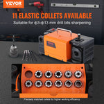 VEVOR MR-13B Drill Bits Sharpener 3-13mm Bits Grinder Sharpener with 11 Collets
