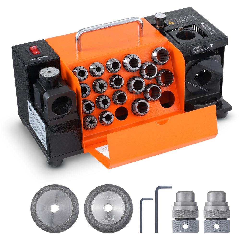 VEVOR MR-20G Drill Bits Sharpener 3-20mm Bits Grinder Sharpener with 18 Collets