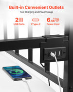 VEVOR Twin Size Daybed Frame, Height Adjustable Day Bed with Trundle, Heavy Duty Metal Platform Bed Frame with LED Light and Charging Station, Twin Daybed with Metal Slats for Living Room, Bedroom