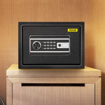 VEVOR Safe Box, 0.0227 m³ Money Safe with Fingerprint Lock and Digital Keypad Lock, Fireproof Home Safe with 2 Keys, Wall-Mounted Security Safe for Cash, Watch, Jewelry, Passport, Document Black
