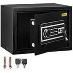VEVOR Safe Box, 0.0227 m³ Money Safe with Fingerprint Lock and Digital Keypad Lock, Fireproof Home Safe with 2 Keys, Wall-Mounted Security Safe for Cash, Watch, Jewelry, Passport, Document Black
