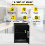VEVOR Safe Box, 60 L Money Safe with Fingerprint Lock and Digital Keypad, Fireproof Home Safes with A Removable Shelf, Wall-Mounted Security Safe for Cash, Watch, Passport, Document, Black