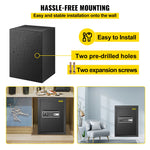 VEVOR Safe Box, 60 L Money Safe with Fingerprint Lock and Digital Keypad, Fireproof Home Safes with A Removable Shelf, Wall-Mounted Security Safe for Cash, Watch, Passport, Document, Black