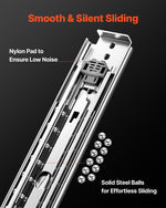 VEVOR 1 Pair Full Extension Drawer Slides 18 20 22 28 30 32 36 38 40 44 48 52 56 60 in, 500 lbs Load Capacity Locking Drawer Slides, Ball Bearing with Lock Side Mount Drawer Slide Rail