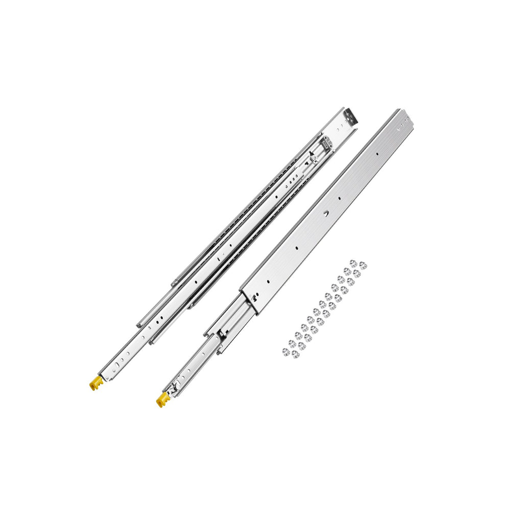 VEVOR 1 Pair Full Extension Drawer Slides 18 20 22 28 30 32 36 38 40 44 48 52 56 60 in, 500 lbs Load Capacity Locking Drawer Slides, Ball Bearing with Lock Side Mount Drawer Slide Rail