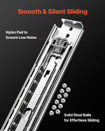 VEVOR 1 Pair Full Extension Drawer Slides 18 20 22 28 30 32 36 38 40 44 48 52 56 60 in, 500 lbs Load Capacity Locking Drawer Slides, Ball Bearing with Lock Side Mount Drawer Slide Rail
