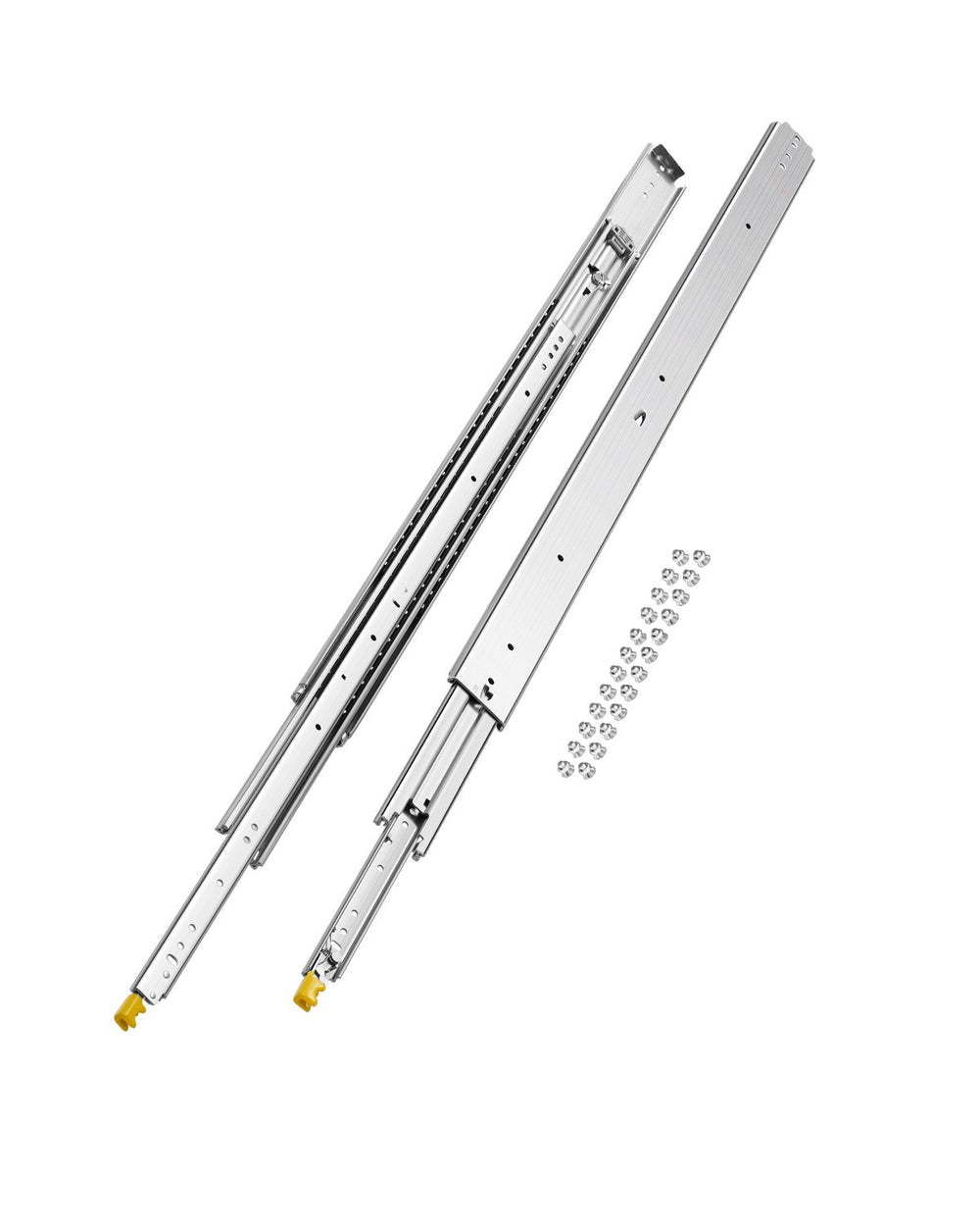 VEVOR 1 Pair Full Extension Drawer Slides 18 20 22 28 30 32 36 38 40 44 48 52 56 60 in, 500 lbs Load Capacity Locking Drawer Slides, Ball Bearing with Lock Side Mount Drawer Slide Rail