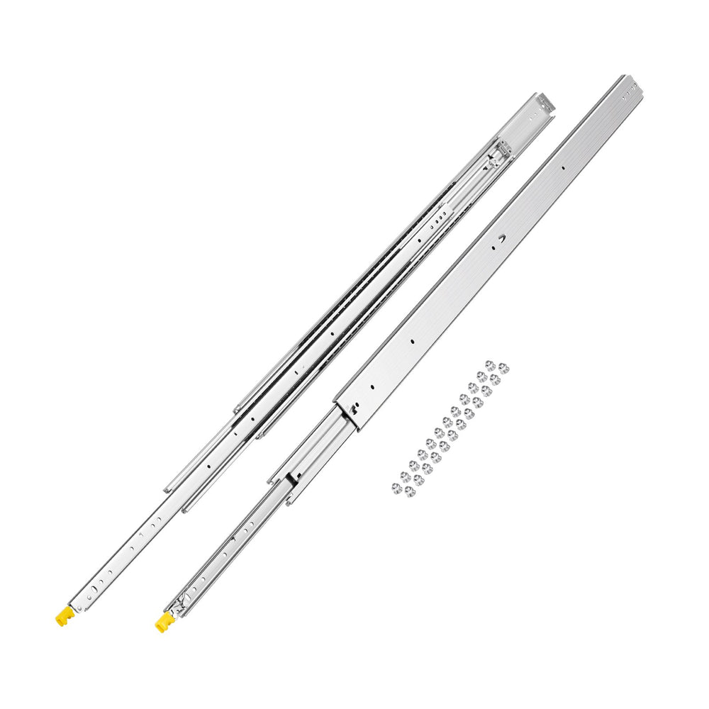 VEVOR 1 Pair Full Extension Drawer Slides 18 20 22 28 30 32 36 38 40 44 48 52 56 60 in, 500 lbs Load Capacity Locking Drawer Slides, Ball Bearing with Lock Side Mount Drawer Slide Rail