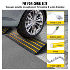 VEVOR Curb Ramp, 2 Pack, 2.6" Rise, Rubber Driveway Ramps, Heavy Duty 33069 lbs Weight Capacity Threshold Ramp, Curbside Bridge Ramps for Loading Dock Garage Sidewalk, Expandable Full Ramp Set