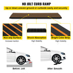 VEVOR Curb Ramp, 2 Pack, 2.6" Rise, Rubber Driveway Ramps, Heavy Duty 33069 lbs Weight Capacity Threshold Ramp, Curbside Bridge Ramps for Loading Dock Garage Sidewalk, Expandable Full Ramp Set