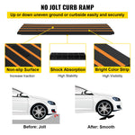 VEVOR Curb Ramp, 2 Pack, 2.6" Rise, Rubber Driveway Ramps, Heavy Duty 33069 lbs Weight Capacity Threshold Ramp, Curbside Bridge Ramps for Loading Dock Garage Sidewalk, Expandable Full Ramp Set