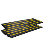 VEVOR Curb Ramp, 2 Pack, 2.6" Rise, Rubber Driveway Ramps, Heavy Duty 33069 lbs Weight Capacity Threshold Ramp, Curbside Bridge Ramps for Loading Dock Garage Sidewalk, Expandable Full Ramp Set