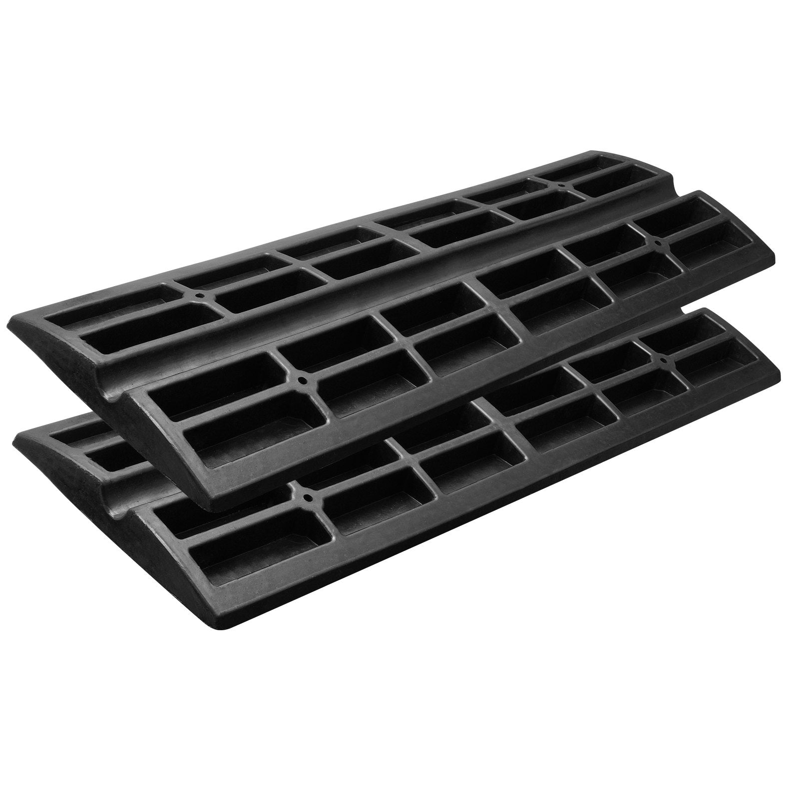 VEVOR Curb Ramp, 2 Pack, 2.6" Rise, Rubber Driveway Ramps, Heavy Duty 33069 lbs Weight Capacity Threshold Ramp, Curbside Bridge Ramps for Loading Dock Garage Sidewalk, Expandable Full Ramp Set