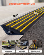 VEVOR Curb Ramp Rubber Driveway Ramp 3 Pack 2.6" Rise 15T Load Threshold Ramp