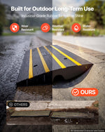VEVOR Curb Ramp Rubber Driveway Ramp 3 Pack 2.6" Rise 15T Load Threshold Ramp