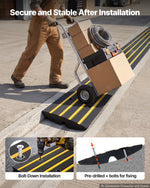 VEVOR Curb Ramp Rubber Driveway Ramp 3 Pack 2.6" Rise 15T Load Threshold Ramp
