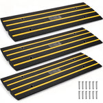 VEVOR Curb Ramp Rubber Driveway Ramp 3 Pack 2.6" Rise 15T Load Threshold Ramp