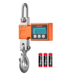 VEVOR Digital Crane Scale, 1100 lbs/500 kg Max Capacity, Heavy Duty Industrial Hanging Scale with Cast Aluminum Case & LCD Display, 100 g Division & 3 Unit Switch, Auto-Off Setting for Garage