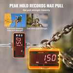 VEVOR Digital Crane Scale, 2200 lbs/1000 kg, Industrial Heavy Duty Hanging Scale with Remote Control, Cast Aluminum Case &amp; LED Screen, High Precision for Construction, Factory, Farm, Hunting (Orange)