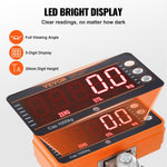 VEVOR Digital Crane Scale, 2200 lbs/1000 kg, Industrial Heavy Duty Hanging Scale with Remote Control, Cast Aluminum Case &amp; LED Screen, High Precision for Construction, Factory, Farm, Hunting (Orange)