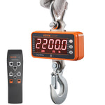 VEVOR Digital Crane Scale, 2200 lbs/1000 kg, Industrial Heavy Duty Hanging Scale with Remote Control, Cast Aluminum Case &amp; LED Screen, High Precision for Construction, Factory, Farm, Hunting (Orange)