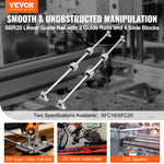 VEVOR Linear Guide Rail Set, SFC20 1200mm, 2 PCS 47.2 in/1200 mm SFC20 Guide Rails 4 PCS SC20 Slide Blocks 4 PCS Rail Supports, Linear Rails and Bearings Kit for Automated Machines CNC DIY Project