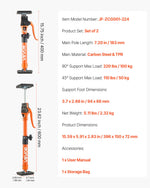 VEVOR Cabinet Jack Support Pole, 2-Pack, 40-60 cm Steel Telescopic Quick Support Rod, Adjustable 3rd Hand System up to 100 kg Capacity for Installing Cabinets, Lifting Drywall, Cargo Bars