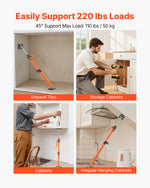 VEVOR Cabinet Jack Support Pole, 2-Pack, 64.5-115 cm Steel Telescopic Quick Support Rod, Adjustable 3rd Hand System up to 100 kg Capacity for Installing Cabinets, Lifting Drywall, Cargo Bars