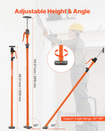 VEVOR Cabinet Jack Support Pole, 2-Pack, 125-291 cm Steel Telescopic Quick Support Rod, Adjustable 3rd Hand System up to 90 kg Capacity for Installing Cabinets, Lifting Drywall, Cargo Bars