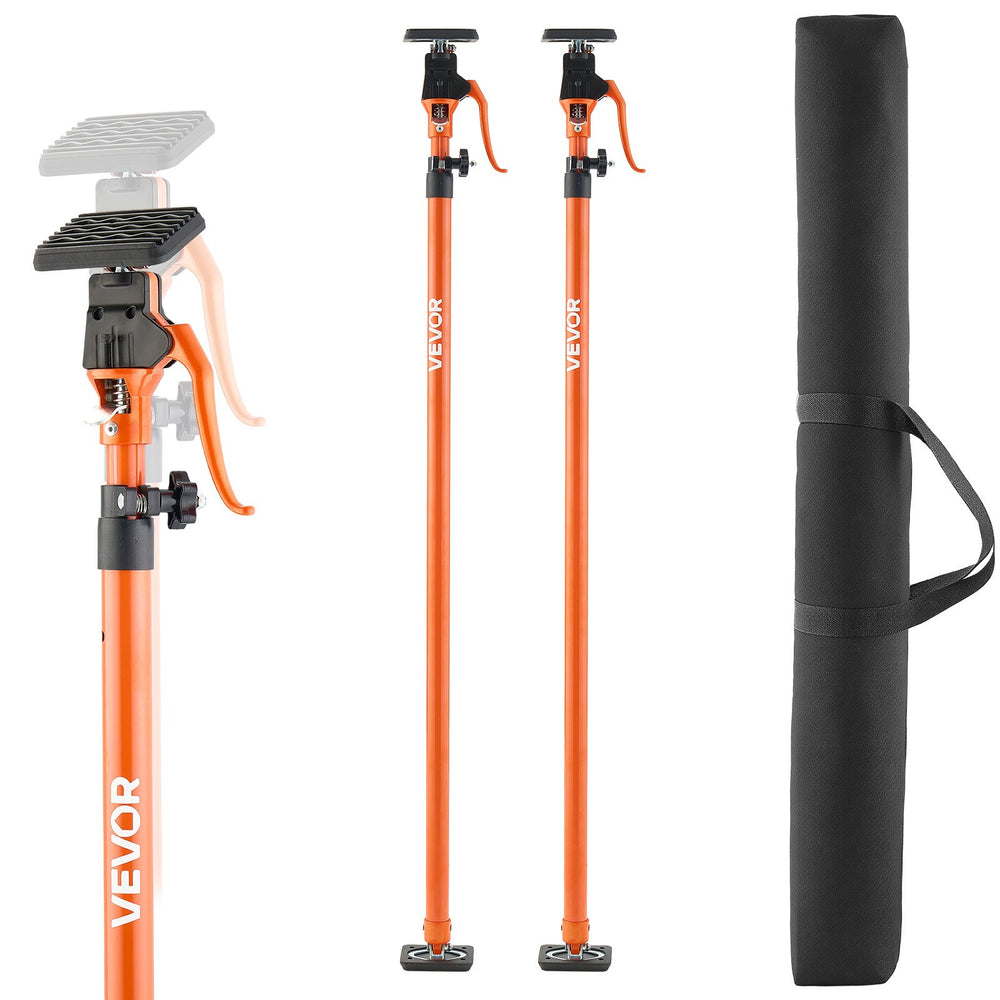 VEVOR Cabinet Jack Support Pole, 2-Pack, 125-291 cm Steel Telescopic Quick Support Rod, Adjustable 3rd Hand System up to 90 kg Capacity for Installing Cabinets, Lifting Drywall, Cargo Bars