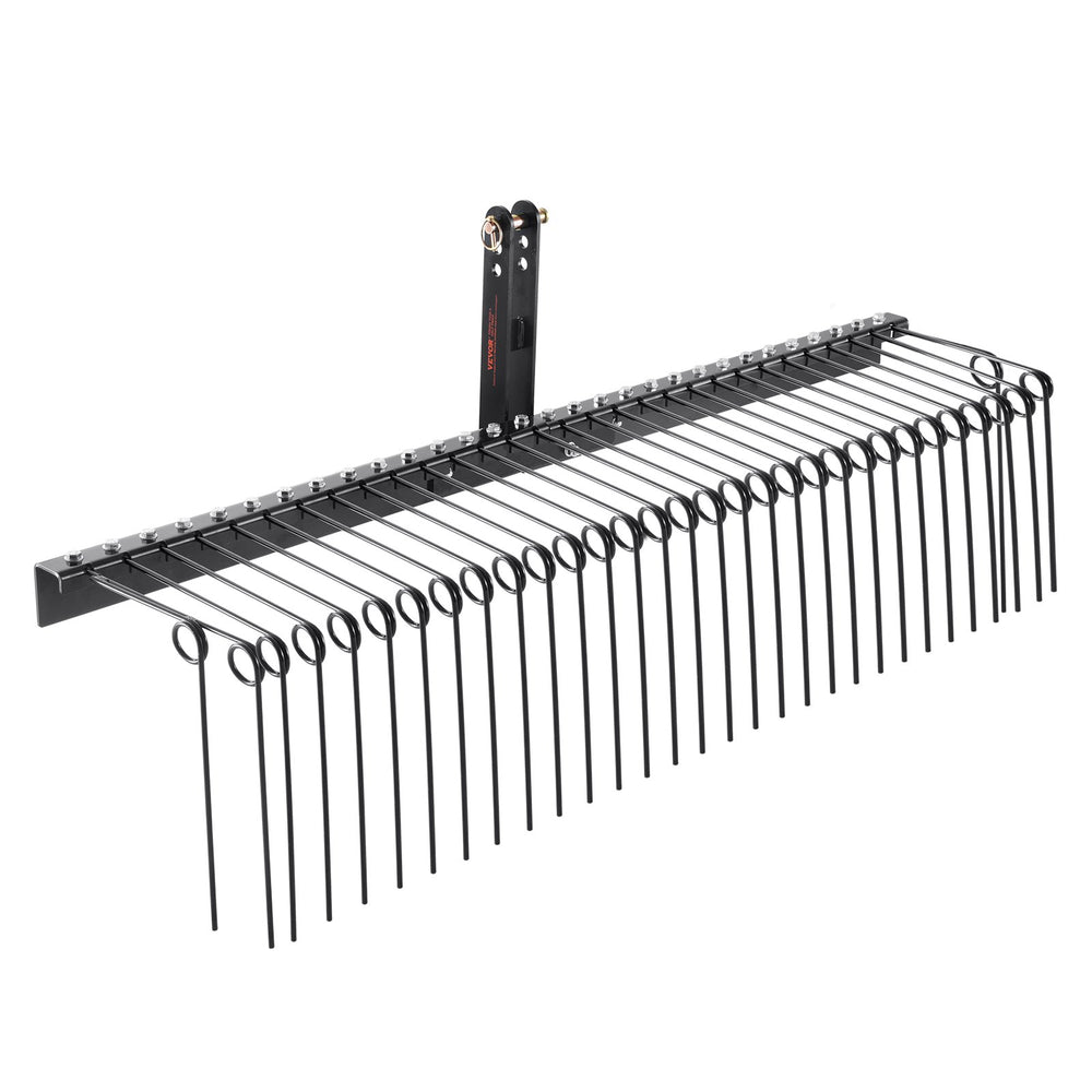 VEVOR Tow Behind Landscape Rake 72"/183 cm Lawn Dethatcher Rake with 32 Steel Tines