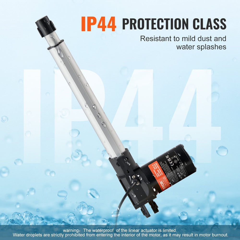 VEVOR Linear Actuator 12V 25.4 cm Heavy Duty 598.7 kg/6000N 0.5 cm/s IP44 Protection