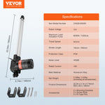 VEVOR Linear Actuator 12V 35.6 cm Heavy Duty 598.8 kg/6000N 0.5 cm/s IP44 Protection