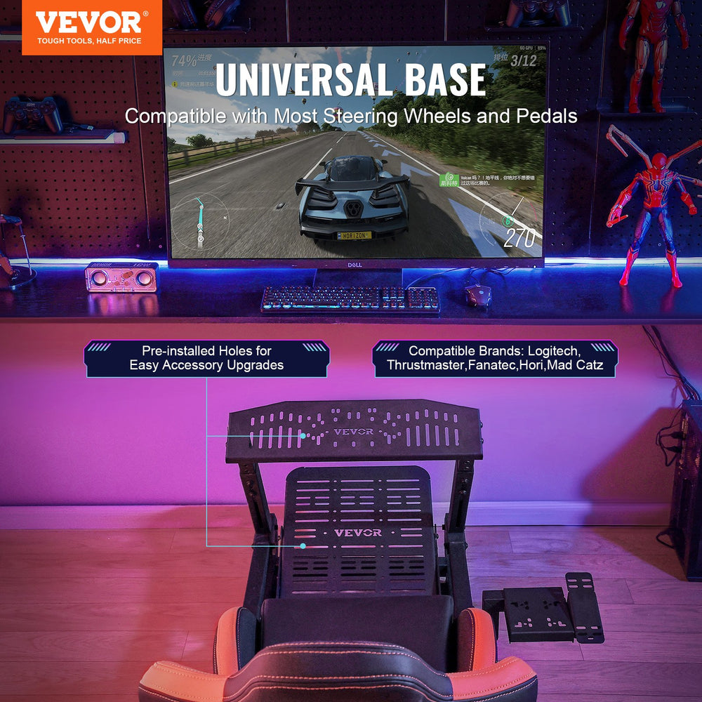 VEVOR Heavy Duty Racing Wheel Stand for Logitech G923/G920/G29 Max Load 150 kg