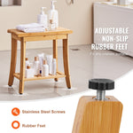 VEVOR Bamboo Shower Bench 48.5 x 28.7 x 46.5 cm Shower Stool Chair for Bathroom