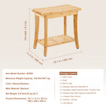 VEVOR Bamboo Shower Bench 48.5 x 28.7 x 46.5 cm Shower Stool Chair for Bathroom