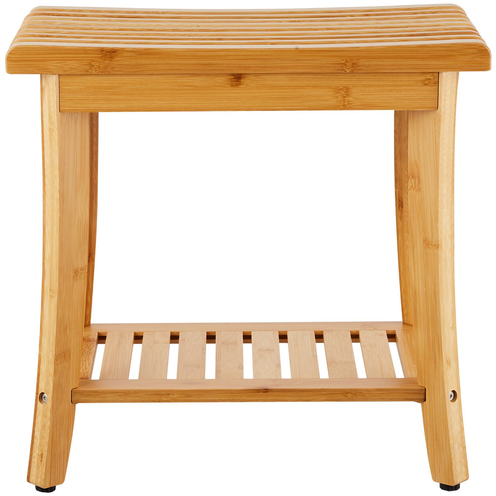 VEVOR Bamboo Shower Bench 48.5 x 28.7 x 46.5 cm Shower Stool Chair for Bathroom